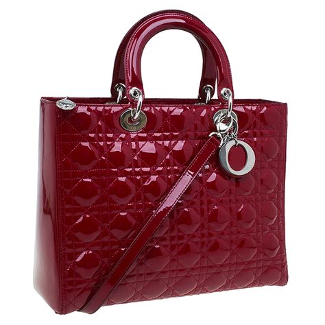 lady dior red patent leather|lady dior patent bag.